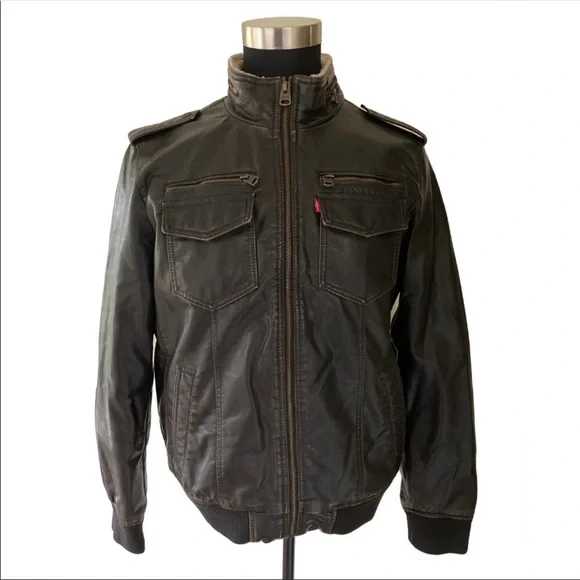 levi's faux leather & faux shearling bomber jacket - Picture 4 of 7